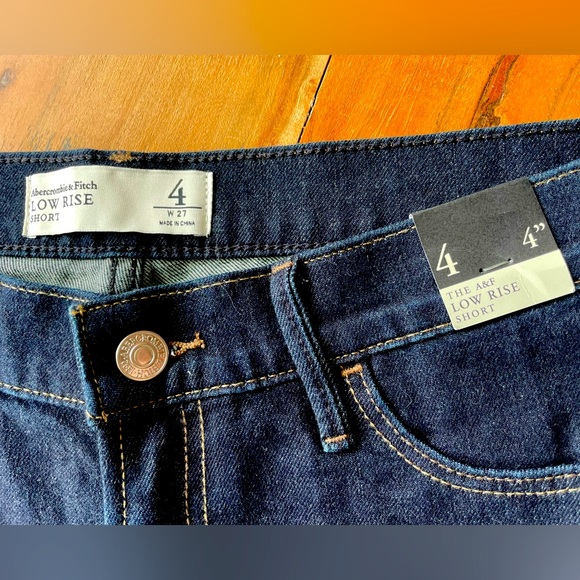 Abercrombie & Fitch Low Rise Dark Denim Shorts - Picture 4 of 5